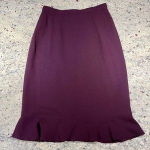 Vintage Albert Nipon Women's Pencil Skirt, Wool, Warm Purple, sz 6